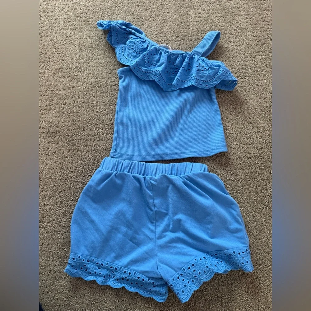 btween Blue Ruffle Jumpsuit for Kids - Picture 6 of 6